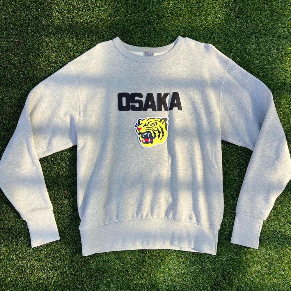 Ebbets Field Flannels Gray Osaka Crewneck Sweater